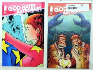 God Hates Astronauts Lot of 2 #2 B, 3 B (2014) Image Comics 9.4 Var Comic Books