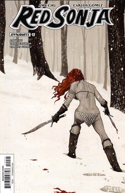 Red Sonja Volume 4 #12 Guerra Black & White Incentive Cover H (2018)