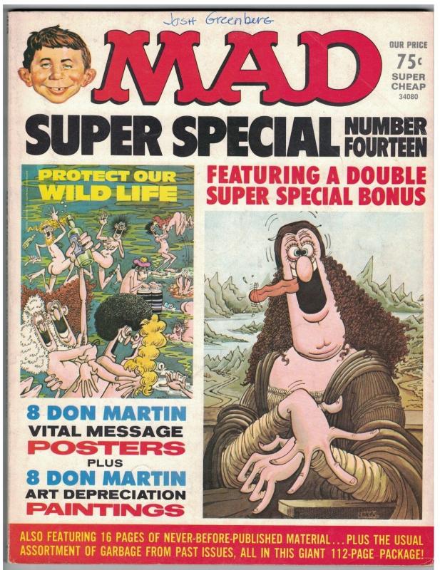 MAD SPECIAL (1974) 14 VG MESSAGE POSTERS DON MARTI