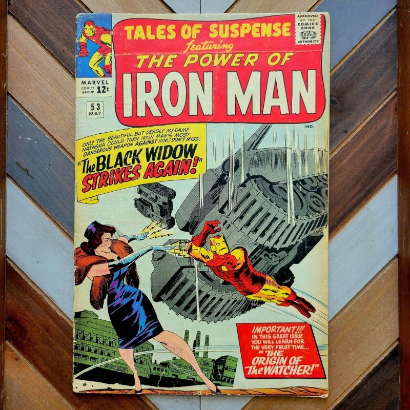 TALES of SUSPENSE #53 VG- Marvel 1964, 2nd BLACK WIDOW, Origin WATCHER, IRON MAN