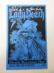 Lady Death #0 Death Becomes Her Ashcan Preview (1997) NM ! Signed twice no cert