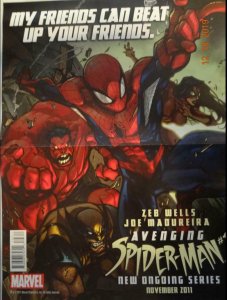 AVENGING SPIDER-MAN #1 Promo Poster, 10 x 13, 2011, MARVEL Spider-Woman Hulk 372