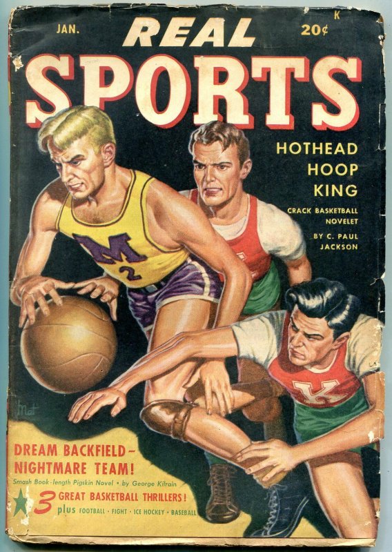 Real Sports Pulp January 1948- Gardener F Fox- Basketball cover VG