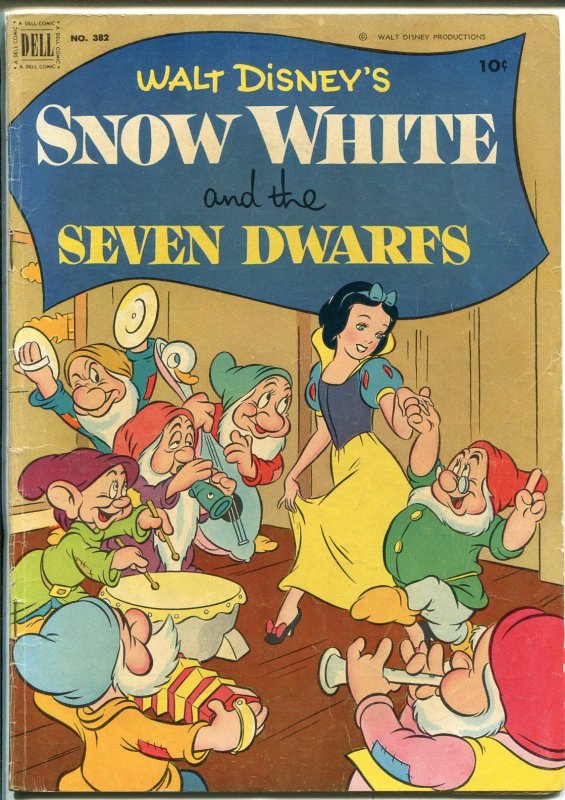 Snow White and The Seven Dwarfs #382 1952-Dell-Four Color-Disney-FN MINUS