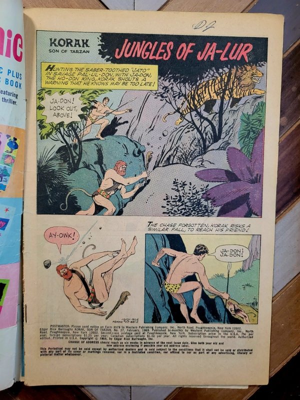 Korak, Son of Tarzan #27 (1969) George Wilson Painted Cover Dan Spiegle Art VG-
