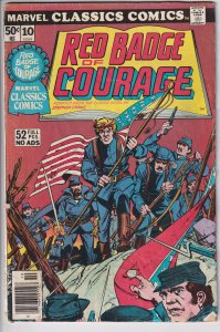 MARVEL CLASSICS COMICS #10 (1976) RED BADGE OF COURAGE GVG, 3.0 off white-white