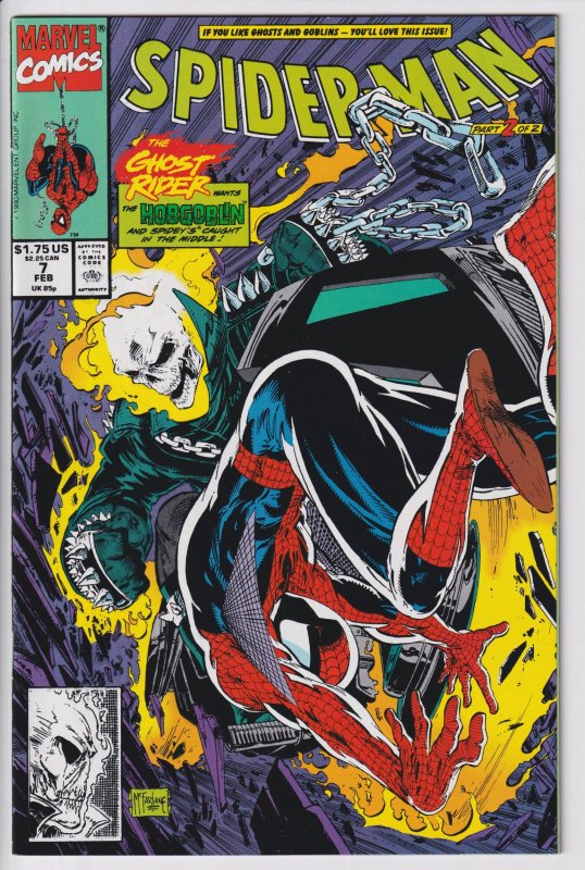 SPIDER-MAN #7 (Feb 1991) NM 9.4 white!