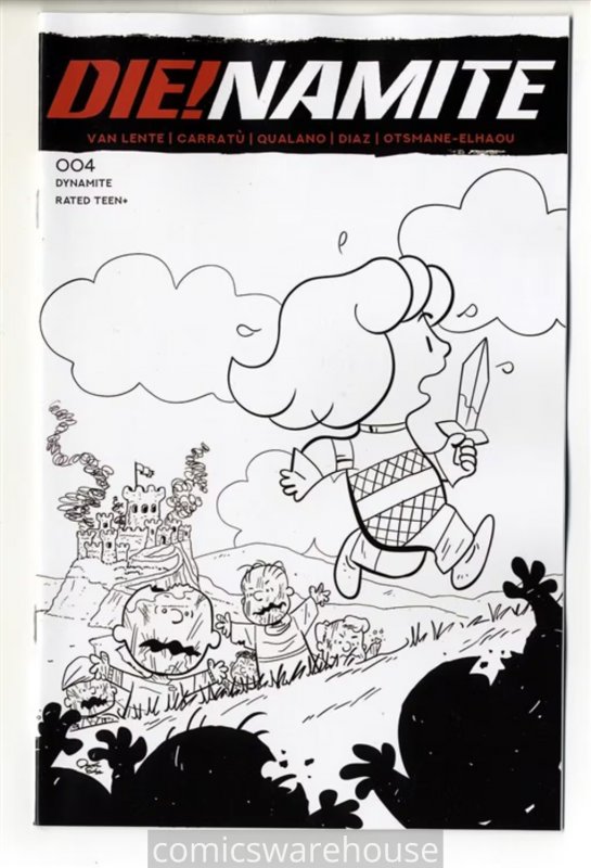 DIE!NAMITE (2020 DYNAMITE) #4 VARIANT 1:7 PEANUTS HOMAGE LINE ART FOC NM G27955