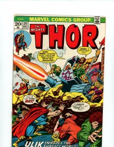 Thor #211- Jon Buscema Art. Ulik Appearance (6.5/7.0) 1973