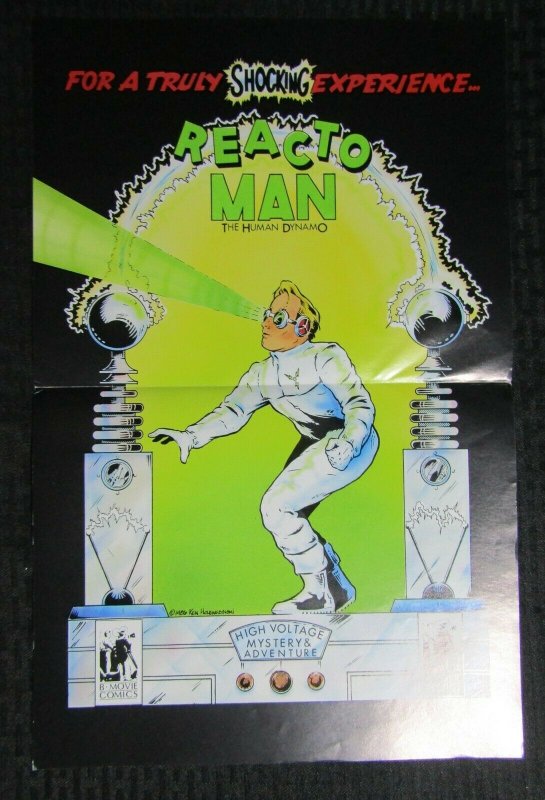 1986 REACTO MAN The Human Dynamo 11x17 B-Movie Comics Promo Poster FN+ 6.5