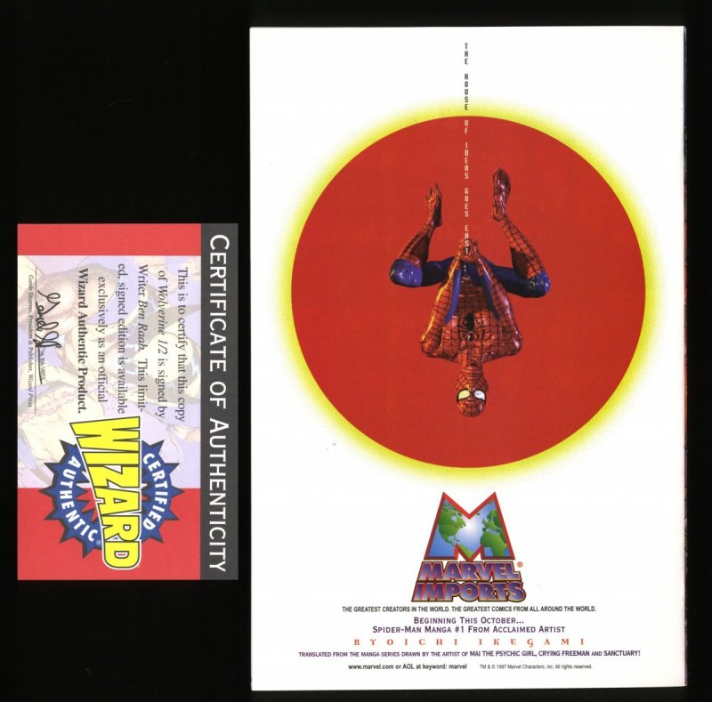 Wolverine (1997) nn NM+ 9.6 Signed by Ben Raab with COA!