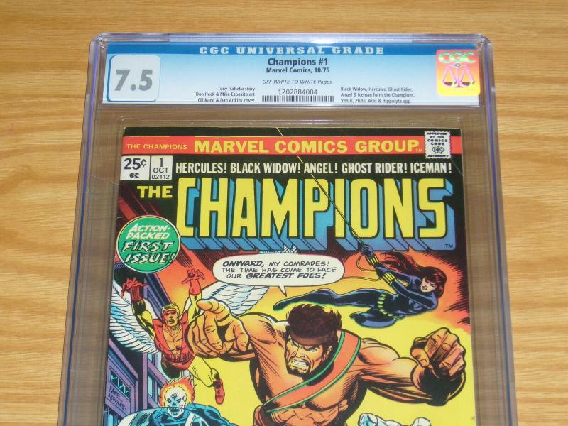 Champions #1 CGC 7.5 ghost rider - black widow - iceman - angel - hercules 1975