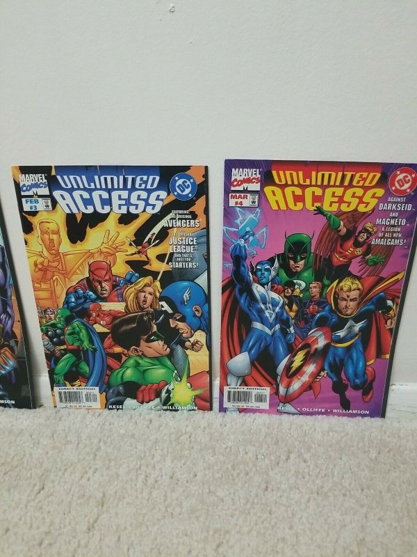 Unlited Access #1,2,3,4 Lot Marvel And DC Crossover All NM