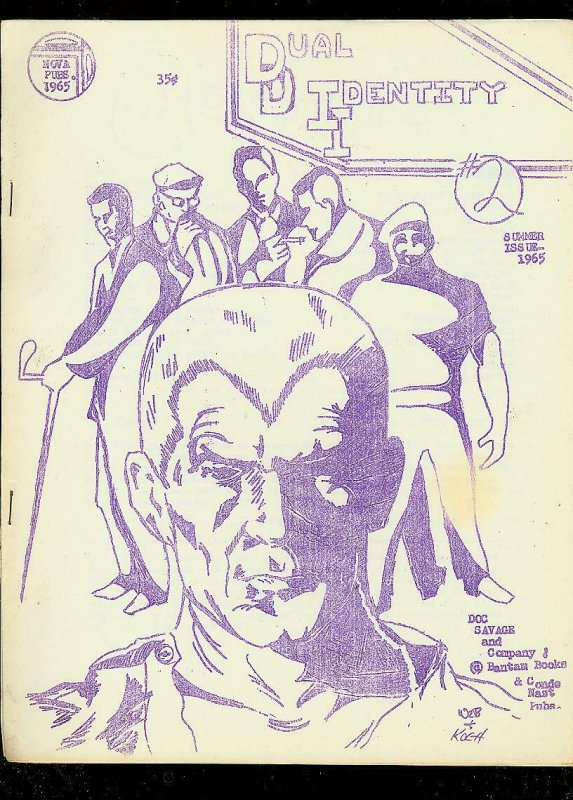 DUAL IDENTITY FANZINE #2-1965-DOC SAVAGE-SUBMARINER- FN 