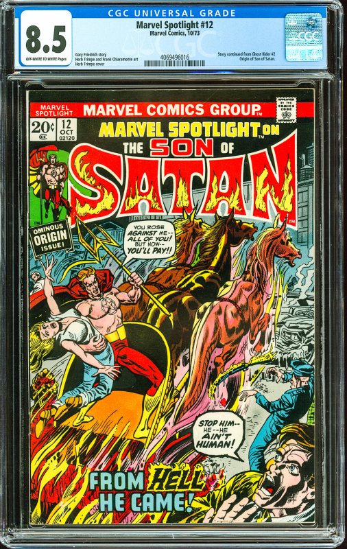 Marvel Spotlight #12 (1973) CGC Graded 8.5 - Origin of Son of Satan