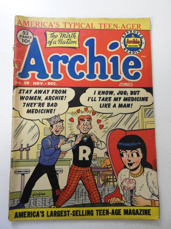 Archie Comics #59 (1952) VG Condition