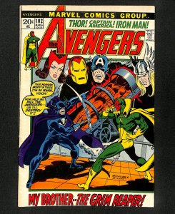 Avengers #102 Roy Thomas! Grim Reaper! Sentinels!