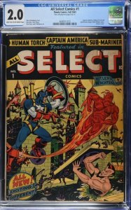 All Select Comics #1 Timely Comics 1943 CGC 2.0 Captain America