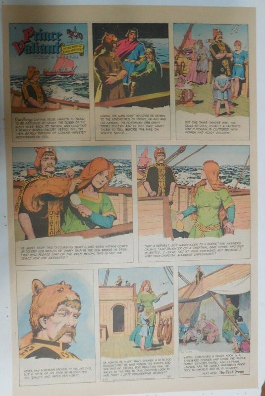 Prince Valiant Sunday #1651 by Hal Foster from 9/29/1968 Rare Full Page Size !