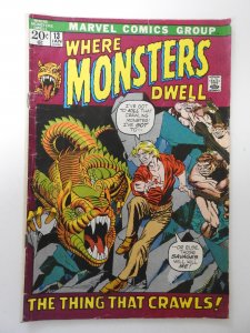 Where Monsters Dwell #13 (1972) VG Condition moisture stain
