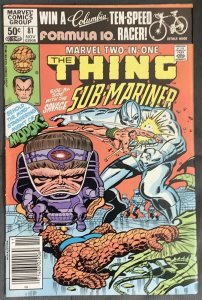 Marvel Two-In-One #81 Newsstand Edition (1981, Marvel) Featuring Sub-Mariner. VF