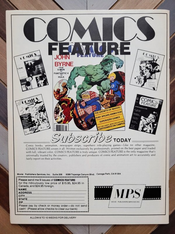 Comics Feature #46 VF- 1986 Roger Stern FANTASTIC FOUR Daredevil Goulart & More