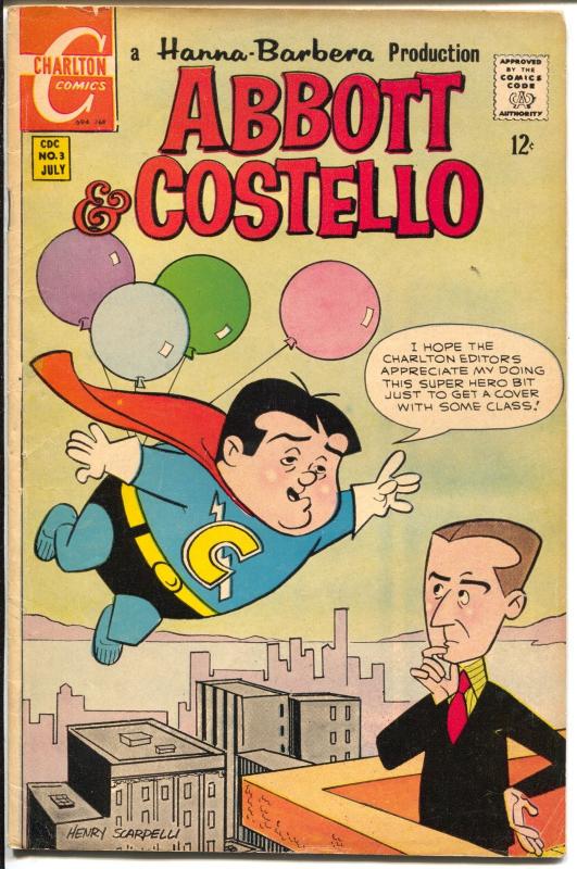 Abbott and Costello #3 1968-Charlton-superhero parody-Tarzan--VG/FN