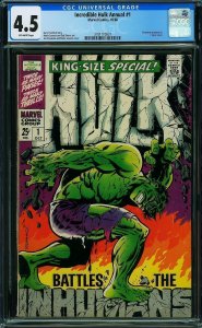 The Incredible Hulk Annual #1 (1968) CGC 4.5 Steranko Cover!  / SBD-01