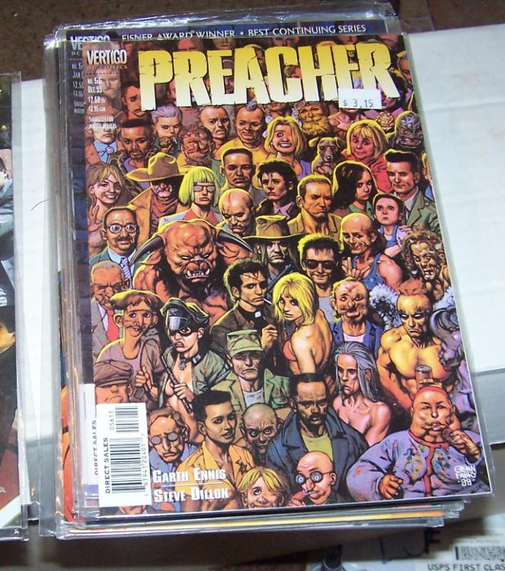 preacher  #56 vertigo dc 1999 garth Ennis high quality  PAINTED COVER BY FABRY