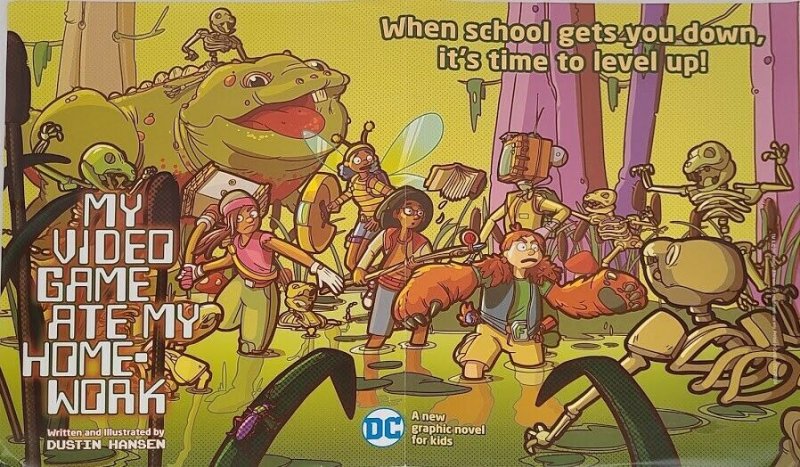 My Video Game Ate My Homework Promotional Poster For the DC Graphic Novel 17x11