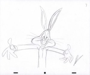 Bugs Bunny Animation Pencil Art - 7 - Arms Outstretched