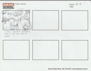 2004 LEGO BATMAN Storyboard Art by Mark Simon VF 8.0 Goons Helicopter Scene 18-8