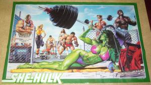 She-Hulk poster - 22 x 34 - joe jusko - muscle beach bikini 1988 marvel