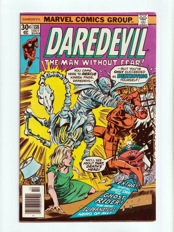 Daredevil #138 Smasher, Ghost Rider Appearance Marvel Comics 1976 VF