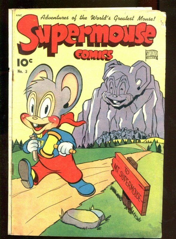 SUPERMOUSE #3 1949-FUNNY ANIMAL-FRANK FRAZETTA TEXT ART VG+