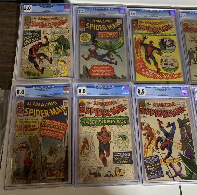 Amazing Spider-man 1 2 3 4 5 6 7 8 9 10 11 12-50 All Cgc 4.0 5.0 6.0 7.0 8.0 8.5 