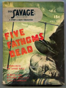 Doc Savage Pulp April 1946- Five Fathoms Dead VG+