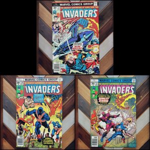 Invaders #11, 20, 23 (Marvel 1976) UNION JACK! Scarlet Scarab! Origin SPITFIRE