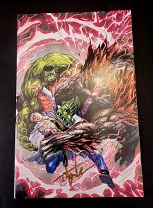 HULK #7 VIRGIN TYLER KIRKHAM GOLD SIGNED W COA! EXCLUSIVE ASM #258 HOMAGE