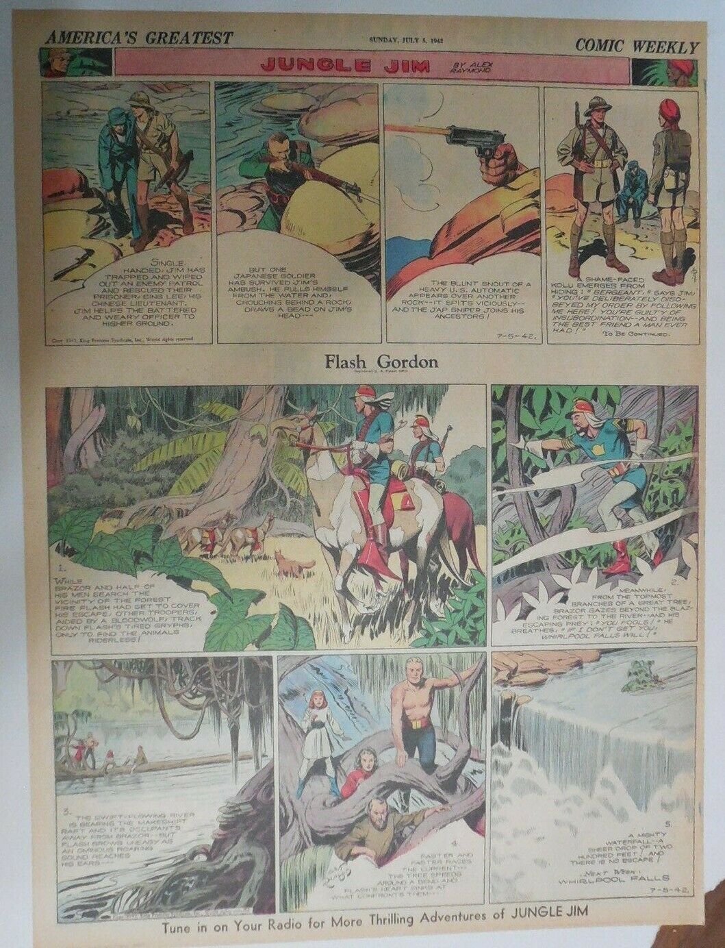 Flash Gordon Sunday by Alex Raymond from 5/17/1942 Large Full Page Size !