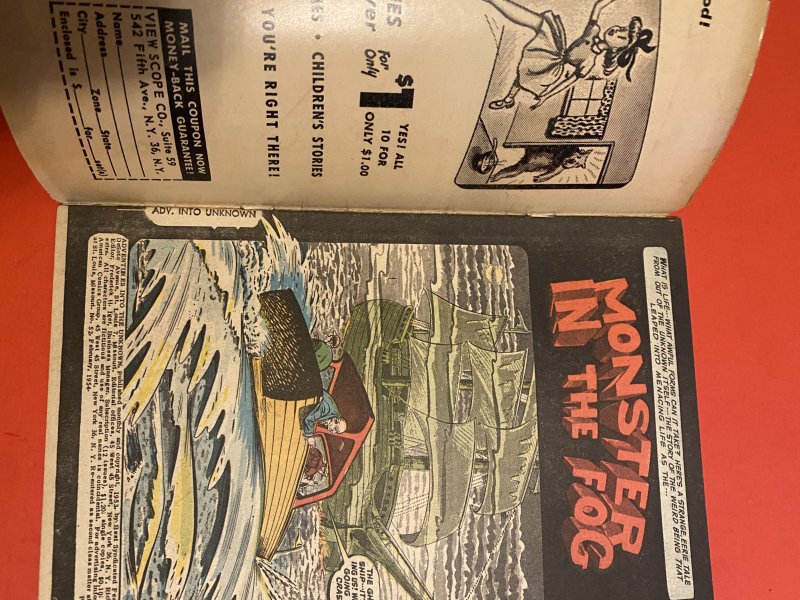 Adventures into the Unknown #52 (1954) precode sci-fi/ horror