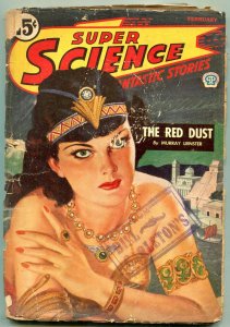 Super Science Stories Pulp February 1945- Red Dust- Murray Leinster POOR 