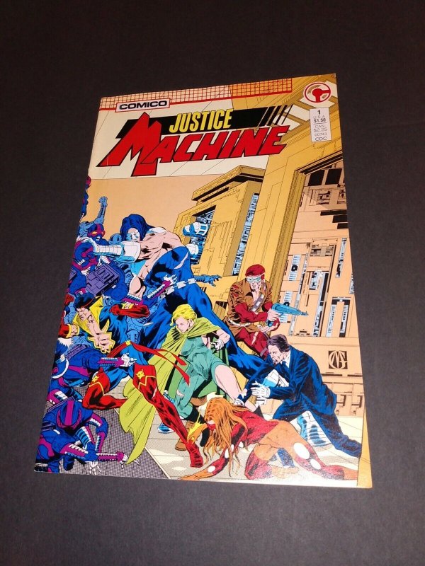 1987 Justice Machine 1 Comico Tony Isabella Fine - 