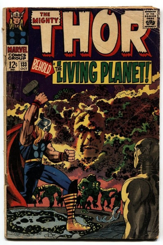 Thor Comics #133 comic book 1966 Marvel Silver Age EGO Living Planet 