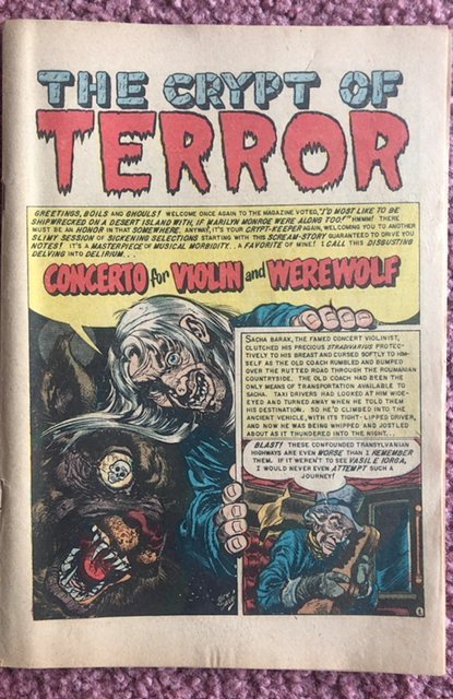 Tales from the crypt 42, coverless, Davis werewolves&severed head issue