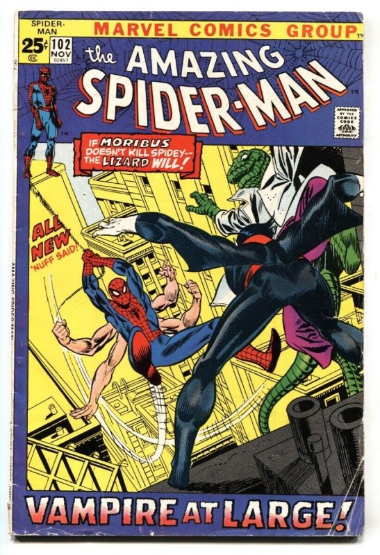 AMAZING SPIDER-MAN #102 comic book 1971 MORBIUS ORIGIN VAMPIRE VG