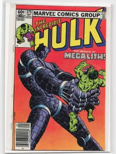 The Incredible Hulk #275 Newsstand Edition (1982) Hulk