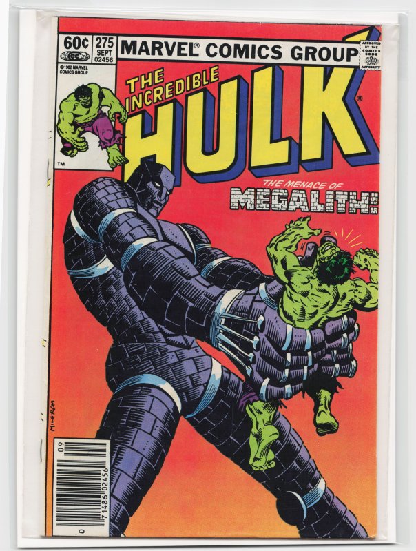 The Incredible Hulk #275 Newsstand Edition (1982) Hulk