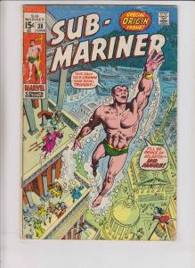 Prince Namor, the Sub-Mariner #38 VG june 1971 - origin story - bronze age