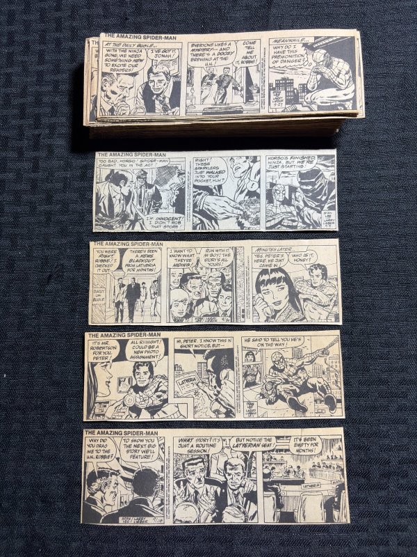 1991 AMAZING SPIDER-MAN by Stan Lee & Larry Lieber 6.5x2 Comic Strips LOT of 239